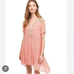 Maeve Anthropologie Morning Glory Pink Mini Dress Size 0